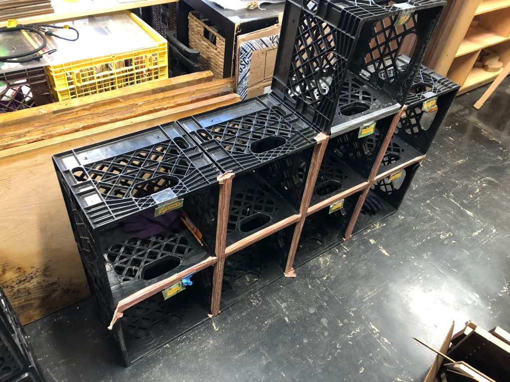 milk crate cubbies