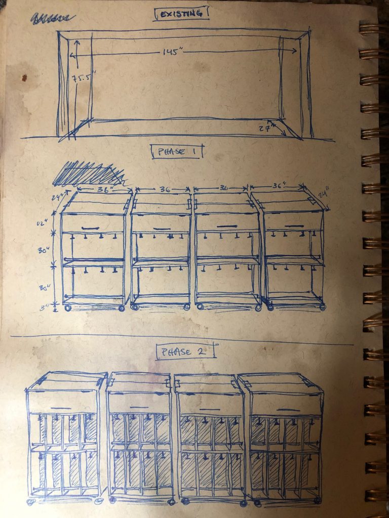 bookcase cubby sketch